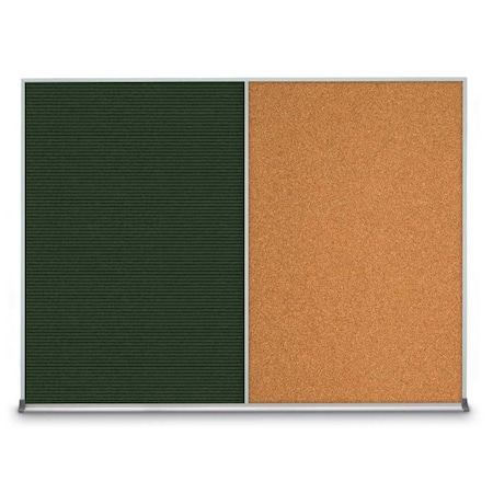 United Visual Products Triple Door Radius Plus Corkboard, 72" x UV8005PLUS-BRONZE-DBURGU